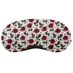 Roses Flowers Leaves Pattern Scrapbook Paper Floral Background Sleep Mask by Maspions