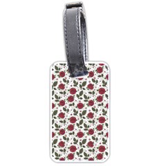 Roses Flowers Leaves Pattern Scrapbook Paper Floral Background Luggage Tag (one Side)