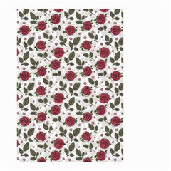 Roses Flowers Leaves Pattern Scrapbook Paper Floral Background Small Garden Flag (two Sides)