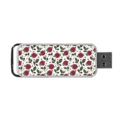 Roses Flowers Leaves Pattern Scrapbook Paper Floral Background Portable Usb Flash (one Side)