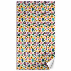 Floral Flowers Leaves Tropical Pattern Canvas 40  X 72 