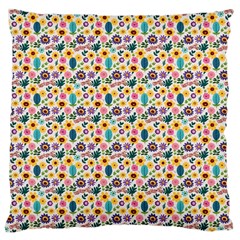 Floral Flowers Leaves Tropical Pattern Large Cushion Case (two Sides) by Maspions