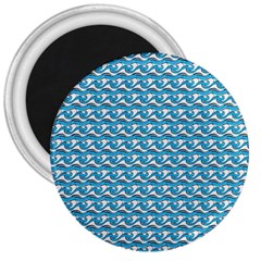 Blue Wave Sea Ocean Pattern Background Beach Nature Water 3  Magnets