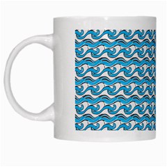 Blue Wave Sea Ocean Pattern Background Beach Nature Water White Mug