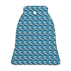 Blue Wave Sea Ocean Pattern Background Beach Nature Water Ornament (bell)