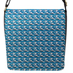 Blue Wave Sea Ocean Pattern Background Beach Nature Water Flap Closure Messenger Bag (s)