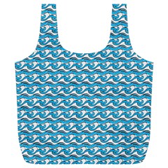 Blue Wave Sea Ocean Pattern Background Beach Nature Water Full Print Recycle Bag (xl)