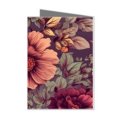 Flowers Pattern Texture Design Nature Art Colorful Surface Vintage Mini Greeting Cards (pkg Of 8) by Maspions