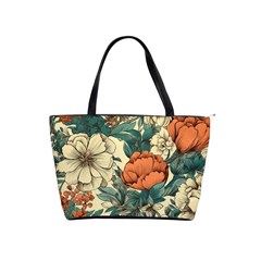 Flowers Pattern Texture Art Colorful Nature Painting Surface Vintage Classic Shoulder Handbag