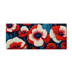 Red Poppies Flowers Art Nature Pattern Hand Towel