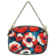 Red Poppies Flowers Art Nature Pattern Chain Purse (one Side) by Maspions