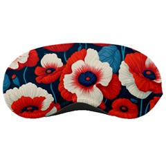 Red Poppies Flowers Art Nature Pattern Sleep Mask by Maspions