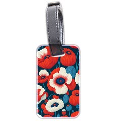 Red Poppies Flowers Art Nature Pattern Luggage Tag (two Sides)