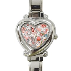 Vintage Floral Flower Art Nature Blooming Blossom Botanical Botany Pattern Heart Italian Charm Watch
