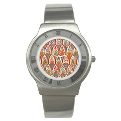 Vintage Pattern Fabric Floral Flowers European Nature Stainless Steel Watch