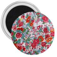 Flower Bloom Blossom Botanical Color Colorful Colour Element Digital Floral Floral Pattern 3  Magnets by Maspions