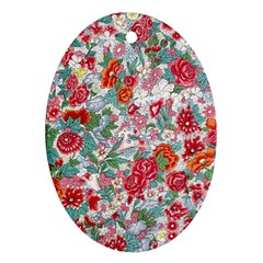 Flower Bloom Blossom Botanical Color Colorful Colour Element Digital Floral Floral Pattern Oval Ornament (two Sides)