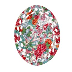 Flower Bloom Blossom Botanical Color Colorful Colour Element Digital Floral Floral Pattern Oval Filigree Ornament (two Sides)