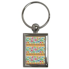 Flower Pattern Art Vintage Blooming Blossom Botanical Nature Famous Key Chain (rectangle)