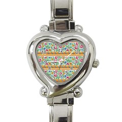 Flower Pattern Art Vintage Blooming Blossom Botanical Nature Famous Heart Italian Charm Watch