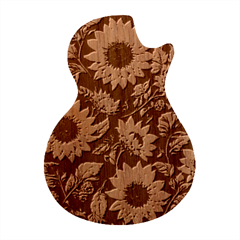 Flowers Pattern Spring Bloom Blossom Rose Nature Flora Floral Plant Guitar Shape Wood Guitar Pick Holder Case And Picks Set by Maspions