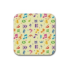 Seamless Pattern Musical Note Doodle Symbol Rubber Coaster (square) by Apen