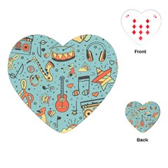 Seamless Pattern Musical Instruments Notes Headphones Player Playing Cards Single Design (heart) by Apen