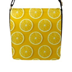 Lemon Fruits Slice Seamless Pattern Flap Closure Messenger Bag (l) by Apen