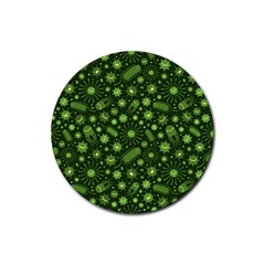 Seamless Pattern With Viruses Rubber Coaster (round) by Apen