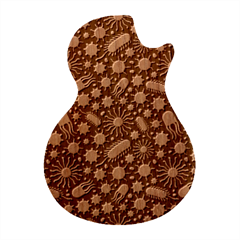 Seamless Pattern With Viruses Guitar Shape Wood Guitar Pick Holder Case And Picks Set by Apen