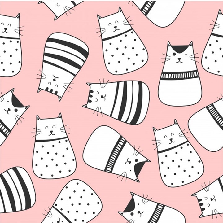 Cute Cats Cartoon Seamless-pattern Play Mat (Square)