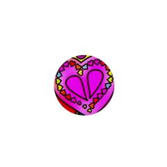 Stained Glass Love Heart 1  Mini Magnets by Apen