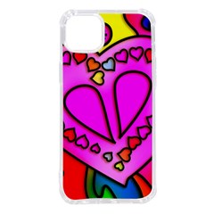 Stained Glass Love Heart Iphone 14 Plus Tpu Uv Print Case