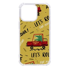 Childish Seamless Pattern With Dino Driver Iphone 13 Pro Tpu Uv Print Case by Apen