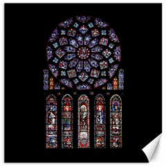 Chartres Cathedral Notre Dame De Paris Stained Glass Canvas 20  X 20 