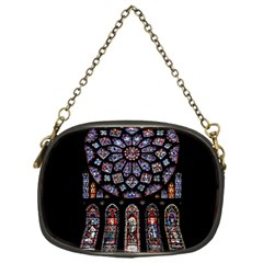 Chartres Cathedral Notre Dame De Paris Stained Glass Chain Purse (one Side) by Maspions