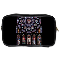 Chartres Cathedral Notre Dame De Paris Stained Glass Toiletries Bag (two Sides) by Maspions