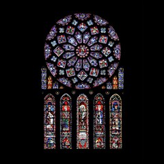 Chartres Cathedral Notre Dame De Paris Stained Glass Play Mat (square) by Maspions