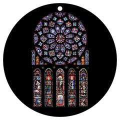 Chartres Cathedral Notre Dame De Paris Stained Glass Uv Print Acrylic Ornament Round by Maspions