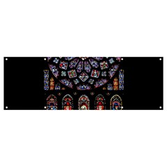 Chartres Cathedral Notre Dame De Paris Stained Glass Banner And Sign 12  X 4  by Maspions