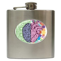 Brain Heart Balance Emotion Hip Flask (6 Oz)