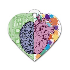 Brain Heart Balance Emotion Dog Tag Heart (two Sides)