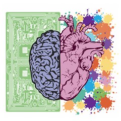 Brain Heart Balance Emotion Wooden Puzzle Square