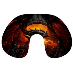 Dragon Fire Fantasy Art Travel Neck Pillow