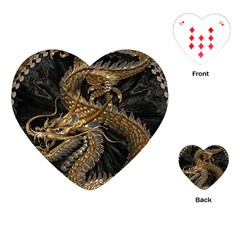 Fantasy Dragon Pentagram Playing Cards Single Design (heart)