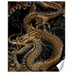 Fantasy Dragon Pentagram Canvas 11  X 14  by Maspions