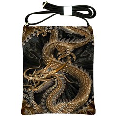 Fantasy Dragon Pentagram Shoulder Sling Bag by Maspions