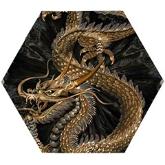 Fantasy Dragon Pentagram Wooden Puzzle Hexagon