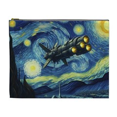 Spaceship Starry Night Van Gogh Painting Cosmetic Bag (xl) by Maspions