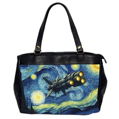 Spaceship Starry Night Van Gogh Painting Oversize Office Handbag (2 Sides)